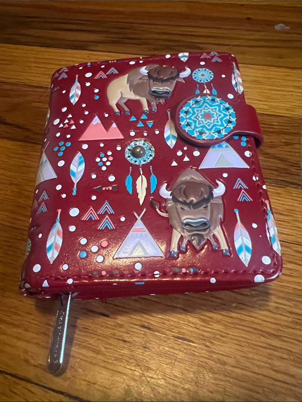 Red Wallet with Dreamcatcher & Bison Motif